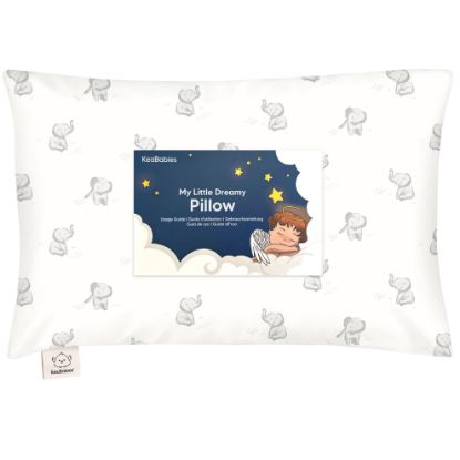 Picture of Toddler Pillow with Pillowcase - 13x18 My Little Dreamy Kids Travel Bed Pillows for Sleeping, Organic Cotton Small Pillowcase, Soft & Breathable, Machine Washable, Toddlers 2-5 Years Old (Elly)