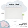 Picture of Toddler Pillow with Pillowcase - 13x18 My Little Dreamy Kids Travel Bed Pillows for Sleeping, Organic Cotton Small Pillowcase, Soft & Breathable, Machine Washable, Toddlers 2-5 Years Old (Swan Lake)