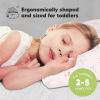 Picture of Toddler Pillow with Pillowcase - 13x18 My Little Dreamy Kids Travel Bed Pillows for Sleeping, Organic Cotton Small Pillowcase, Soft & Breathable, Machine Washable, Toddlers 2-5 (ABC Land Rose)