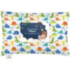 Picture of Toddler Pillow with Pillowcase - 13x18 My Little Dreamy Kids Travel Bed Pillows for Sleeping, Organic Cotton Small Pillowcase, Soft & Breathable, Machine Washable, Toddlers 2-5 Years Old (Happy Dino)