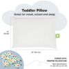 Picture of Toddler Pillow with Pillowcase - 13x18 My Little Dreamy Kids Travel Bed Pillows for Sleeping, Organic Cotton Small Pillowcase, Soft & Breathable, Machine Washable, Toddlers 2-5 Years Old (Happy Dino)