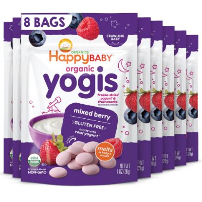 Picture of Happy Tot Organics Yogis Freeze-Dried Yogurt & Fruit Snacks, Mixed Berry, 1 Ounce (Pack of 8) packaging may vary