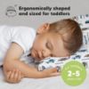 Picture of Toddler Pillow with Pillowcase - 13x18 My Little Dreamy Kids Travel Bed Pillows for Sleeping, Organic Cotton Small Pillowcase, Soft & Breathable, Machine Washable, Toddlers 2-5 Years Old (Vroom)