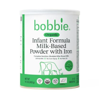 Picture of Bobbie Organic Infant Formula, Milk Based Powder with Iron, DHA and Vitamin D, Modeled After Breast Milk, Organic Baby Formula for Newborn to 12 Months Old Infant, 14.1 oz, 1 Pack