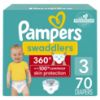 Picture of Pampers Diapers - Swaddlers 360 - Size 3, 70 Count, for up to 100% Leakproof Premium Skin Protection