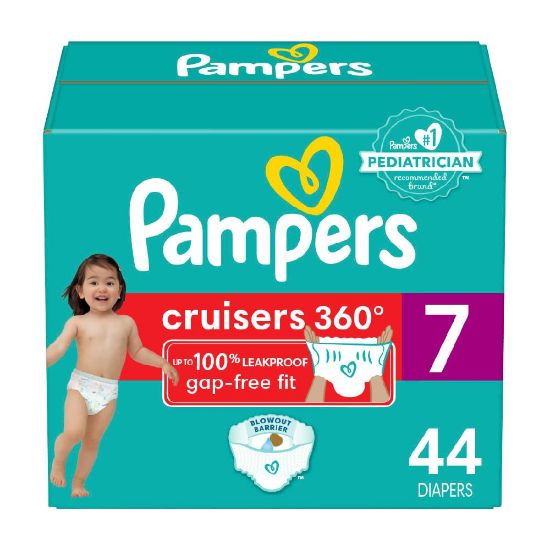 Picture of Pampers Diapers - Cruisers 360 - Size 7, 44 Count, Babyproof up to 100% Leakproof Pull-On Diaper