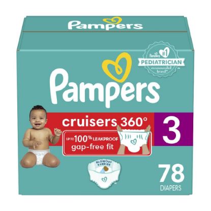 Picture of Pampers Diapers - Cruisers 360 - Size 3, 78 Count, Babyproof up to 100% Leakproof Pull-On Diaper