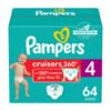 Picture of Pampers Diapers - Cruisers 360 - Size 4, 64 Count, Babyproof up to 100% Leakproof Pull-On Diaper