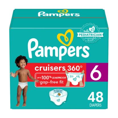 Picture of Pampers Diapers - Cruisers 360 - Size 6, 48 Count, Babyproof up to 100% Leakproof Pull-On Diaper