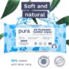 Picture of Pura Flushable Toddler Wipes 10 x 60 Wipes (600 Wipes), 100% Plastic Free, 99% Water, Hypoallergenic & Fragrance Free, Totally Chlorine Free, Kids Toilet Wipes, Sensitive Skin