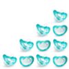 Picture of RaZbaby Jollypop Pacifier for Newborns & Up, USA Made, Natural Shaped Orthodontic Binky, Lovingly Shared in NICUs & Hospitals Worldwide, Medical-Grade 100% BPA-Free - 0-3 Months, 10 Pack - Teal