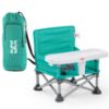Picture of Bright Starts Pop 'N Sit Portable Booster, Indoor/Outdoor Use, Floor Seat with Feeding Tray, Teal, 6 Mos - 3 Yrs