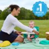 Picture of Bright Starts Pop 'N Sit Portable Booster, Indoor/Outdoor Use, Floor Seat with Feeding Tray, Teal, 6 Mos - 3 Yrs