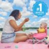 Picture of Bright Starts Pop 'N Sit Portable Booster, Indoor/Outdoor Use, Floor Seat with Feeding Tray, Pink, 6 Mos - 3 Yrs