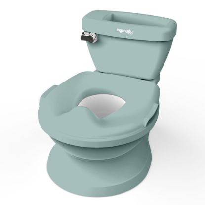 Picture of Ingenuity My Size Potty Pro in Green, Infant Potty Training Toilet, Lifelike Flushing Sound, for Ages 18 Months, Up to 50 Pounds