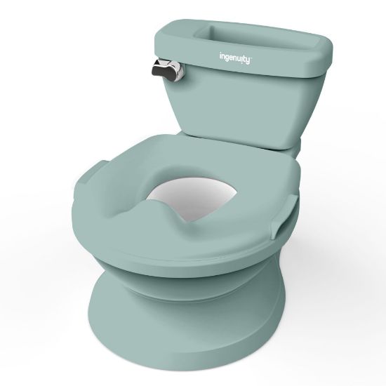 Picture of Ingenuity My Size Potty Pro in Green, Infant Potty Training Toilet, Lifelike Flushing Sound, for Ages 18 Months, Up to 50 Pounds