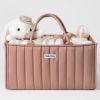 Picture of Blissful Diary Baby Diaper Caddy Organizer, Stylish Storage Basket for Newborn Essentials and Diaper Station, Gift for Baby Shower and Registry Must-Have, Blush Pink