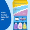 Picture of Johnson's Baby Here Comes Baby Gift Set, Baby Essentials for New Parents with Moisturizing Lotion, Bedtime Bath, Body Wash & Shampoo, Hand & Face Wipes, & Diaper Rash Cream, 5 Items