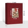 Picture of Vienrose Small Photo Album 4x6 holds 200 Photos 2 Pack, Mini Baby Photo Album Linen Cover for Gifts Wedding Family, Red