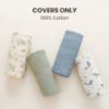 Picture of Konssy Muslin Baby Lounger Cover 2 Pack, 100% Cotton Newborn Lounger Cover, Soft and Breathable Lounger Cover for Boys Girls, Covers Only (Blue Whale,Blue)