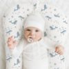 Picture of Konssy Muslin Baby Lounger Cover 2 Pack, 100% Cotton Newborn Lounger Cover, Soft and Breathable Lounger Cover for Boys Girls, Covers Only (Blue Whale,Blue)