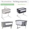 Picture of Bedside Sleeper Bassinet Sheets for 32 x 19 Inch Mattress Pad - Compatible with Ronbei, Pamobabe, Nordmiex Bassinet - 100% Jersey Cotton - Dusty Blue + Navy - 2 Pack