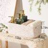 Picture of MiniArk Small Storage Baskets for Organizing | Closet Organizer Bins | Shelf Toy Basket | Woven Rope Baskets | Cube Decorative Box | Shallow Basket | 13x8.5x5.1” | 3 Packs Rainbow