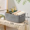 Picture of MiniArk Shelf Storage Baskets for Organizing | Closet Organizer Bins | Small Toy Basket | Woven Rope Baskets | Cube Decorative Box | Shallow Basket | 13x8.5x5.1” | 3 Packs Mixed Grey