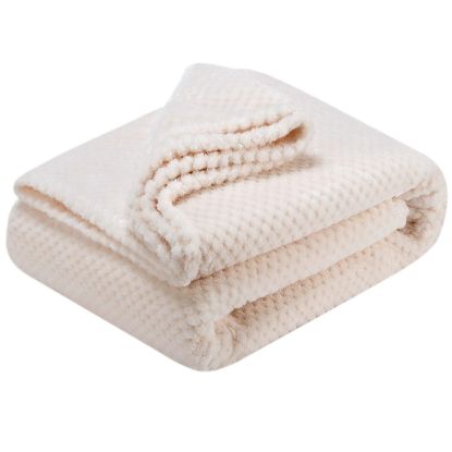 Picture of Fuzzy Throw Blanket, Plush Fleece Blankets for Adults, Toddler, Boys and Girls, Warm Soft Blankets and Throws for Bed, Couch, Sofa, Travel and Outdoor, Camping (Twin(60"x80"), XL1-Cream)