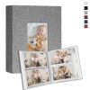 Picture of Vienrose Small Photo Album 4x6 holds 200 Photos 2 Pack, Mini Baby Photo Album Linen Cover for Gifts Wedding Family, Grey