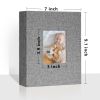 Picture of Vienrose Small Photo Album 4x6 holds 200 Photos 2 Pack, Mini Baby Photo Album Linen Cover for Gifts Wedding Family, Grey
