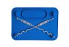 Picture of BUSY BABY MAT | Silicone Suction Placemat for Babies & Toddlers with 2 Adjustable Tethers to Attach Toys | Keep Toys Off The Floor, Diswasher Safe, BPA Free | Includes Travel Sleeve (Blue)