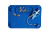 Picture of BUSY BABY MAT | Silicone Suction Placemat for Babies & Toddlers with 2 Adjustable Tethers to Attach Toys | Keep Toys Off The Floor, Diswasher Safe, BPA Free | Includes Travel Sleeve (Blue)