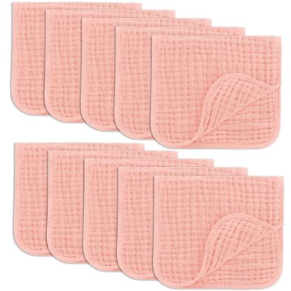 Picture of Comfy Cubs Muslin Burp Cloths 20" x 10", Pack of 10 - Large, 6-Layer, Ultra Absorbent 100% Cotton for Baby Drool and Messes - Soft, Safe & Gentle Baby Burp Cloths for Boys & Girls - Lace