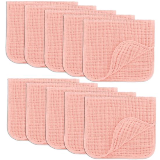 Picture of Comfy Cubs Muslin Burp Cloths 20" x 10", Pack of 10 - Large, 6-Layer, Ultra Absorbent 100% Cotton for Baby Drool and Messes - Soft, Safe & Gentle Baby Burp Cloths for Boys & Girls - Lace