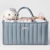 Picture of Blissful Diary Baby Diaper Caddy Organizer, Stylish Storage Basket for Newborn Essentials and Diaper Station, Gift for Baby Shower and Registry Must-Have, Dusty Blue