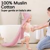 Picture of Yoofoss Hooded Baby Towels for Newborn 2 Pack 100% Muslin Cotton Baby Bath Towel with Hood for Babies, Infant, Toddler and Kids, Large 32x32Inch, Soft and Absorbent Newborn Essential
