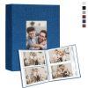 Picture of Vienrose Small Photo Album 4x6 holds 200 Photos 2 Pack, Mini Baby Photo Album Linen Cover for Gifts Wedding Family, Blue