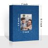 Picture of Vienrose Small Photo Album 4x6 holds 200 Photos 2 Pack, Mini Baby Photo Album Linen Cover for Gifts Wedding Family, Blue