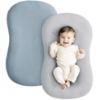 Picture of Konssy Muslin Baby Lounger Cover 2 Pack, 100% Cotton Newborn Lounger Cover, Soft and Breathable Lounger Cover for Boys Girls, Covers Only (Blue,Grey)