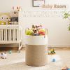 Picture of Artfeel Laundry Basket,Woven Cotton Rope Laundry Hamper,40L for Decorative Storage of Dirty Clothes,Toys and Blankets in Bathroom,Baby Room and Living Room