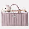 Picture of Blissful Diary Baby Diaper Caddy Organizer, Stylish Storage Basket for Newborn Essentials and Diaper Station, Gift for Baby Shower and Registry Must-Have, Mauve Pink