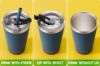 Picture of Tiblue Kids & Toddler Cup - 2 Pack 12oz Stainless Steel Water Bottle Spill Proof Insulated Tumbler with Leak Proof Lid & Silicone Straw with Stopper - BPA FREE Smoothie Snack Cups Baby Drinking Cup