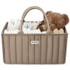 Picture of Blissful Diary Baby Diaper Caddy Organizer, Stylish Storage Basket for Newborn Essentials and Diaper Station, Gift for Baby Shower and Registry Must-Have, Mocha Brown