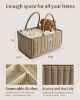 Picture of Blissful Diary Baby Diaper Caddy Organizer, Stylish Storage Basket for Newborn Essentials and Diaper Station, Gift for Baby Shower and Registry Must-Have, Mocha Brown