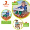 Picture of Bright Starts Pop 'N Sit Portable Booster, Indoor/Outdoor Use, Floor Seat with Feeding Tray, Grey, 6 Mos - 3 Yrs