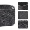 Picture of MiniArk Shelf Storage Baskets for Organizing | Closet Organizer Bins | Small Toy Basket | Woven Rope Baskets | Cube Decorative Box | Shallow Basket | 13x8.5x5.1” | 3 Packs Dark Gray