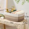 Picture of MiniArk Small Storage Baskets for Organizing | Closet Organizer Bins | Shelf Toy Basket | Woven Rope Baskets | Cube Decorative Box | Shallow Basket | 13x8.5x5.1” | 3 Packs Gradient Brown