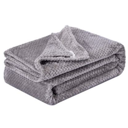Picture of Fuzzy Throw Blanket, Plush Fleece Blankets for Adults, Toddler, Boys and Girls, Warm Soft Blankets and Throws for Bed, Couch, Sofa, Travel and Outdoor, Camping (Twin(60"x80"), XL1-Flint Gray)