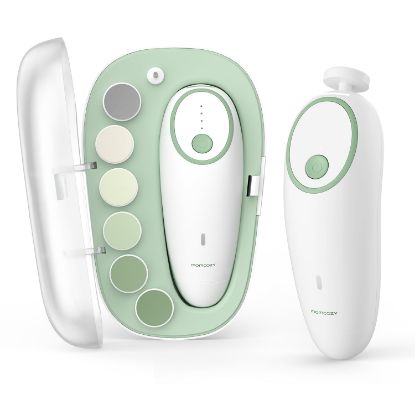 Picture of Momcozy Baby Nail File Electric, Gentle Baby Nail Trimmer Electric Rechargeable, Baby Nail Clipper Electric, 7 Grinding Head Replacement Pads